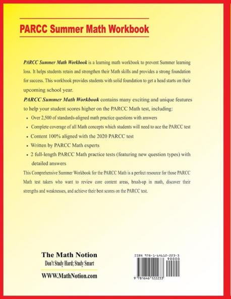 PARCC Grade 6 Summer Math Workbook: Essential Summer Learning Math Skills plus Two Complete PARCC Math Practice Tests