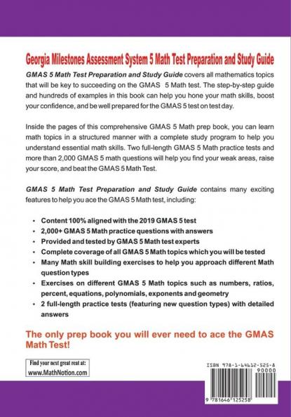 Georgia Milestones Assessment System 5 Math Test Preparation and Study Guide: The Most Comprehensive Prep Book with Two Full-Length GMAS Math Tests