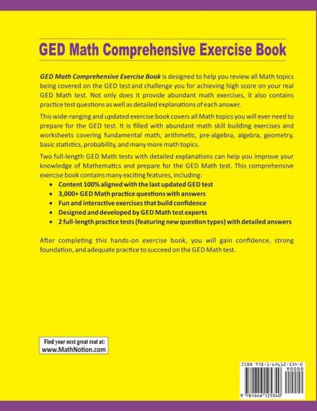 GED Math Comprehensive Exercise Book: Abundant Math Skill Building Exercises
