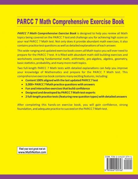 PARCC 7 Math Comprehensive Exercise Book: Abundant Math Skill Building Exercises