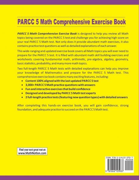 PARCC 5 Math Comprehensive Exercise Book: Abundant Math Skill Building Exercises