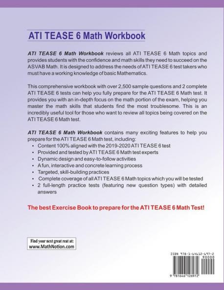 ATI TEAS 6 Math Workbook: Activities Exercises and Two Complete ATI TEAS Mathematics Practice Tests