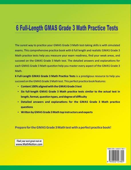 6 Full-Length Georgia Milestones Assessment System Grade 3 Math Practice Tests
