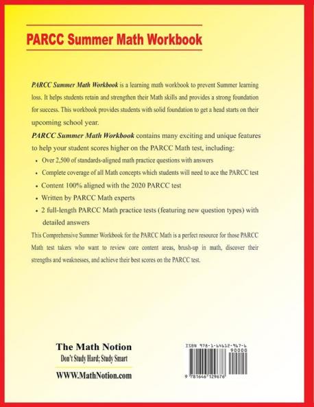 PARCC Grade 4 Summer Math Workbook: Essential Summer Learning Math Skills plus Two Complete PARCC Math Practice Tests