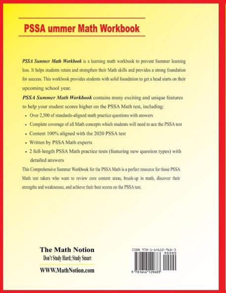 PSSA Grade 4 Summer Math Workbook: Essential Summer Learning Math Skills plus Two Complete PSSA Math Practice Tests