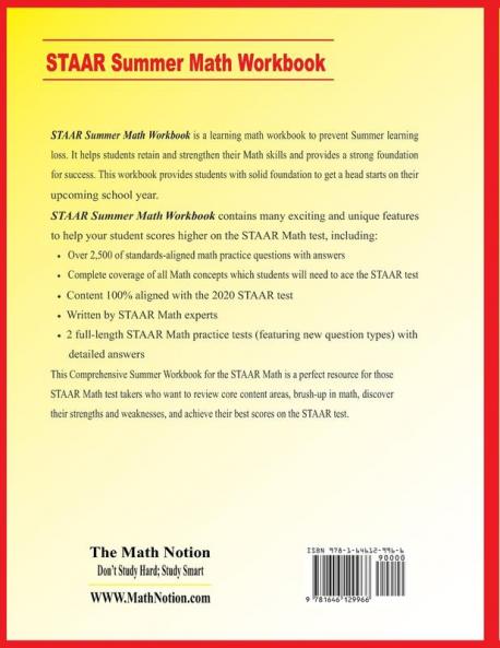 STAAR Grade 5 Summer Math Workbook: Essential Summer Learning Math Skills plus Two Complete STAAR Math Practice Tests