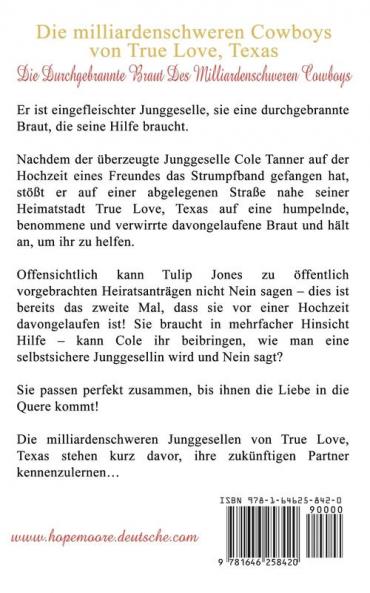Die Durchgebrannte Braut Des Milliardenschweren Cowboys: 1 (Die Milliardenschweren Cowboys Von True Love Texas)