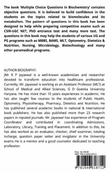 Multiple Choice Questions in Biochemistry’ : for medical &amp; para-medical students]