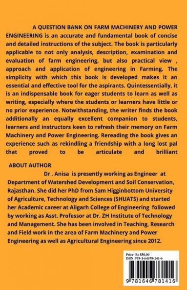 A QUESTION BANK ON FARM MACHINERY AND POWER ENGINEERING
