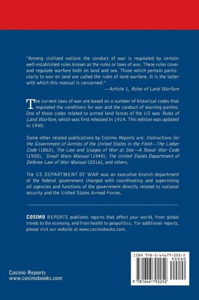 Rules of Land Warfare: War Department Field Manual FM 27-10