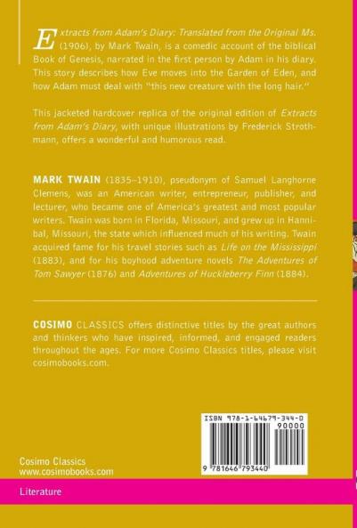 Extracts from Adam's Diary: Translated from the Original Ms.