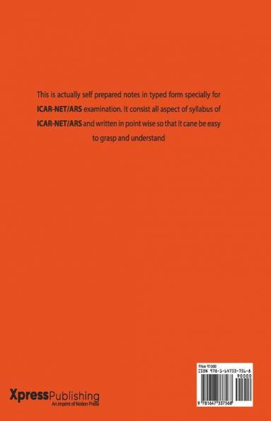 Icar Net Agricultural Biotechnology Self Prepared Smart Notes