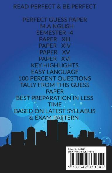 Perfect Guess Paper M.A English Semester-4