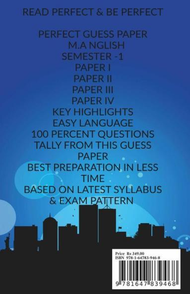 Perfect Guess Paper M.A English Semester -1