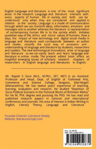 Insights : Emerging Trends in English Language and Literatures in English