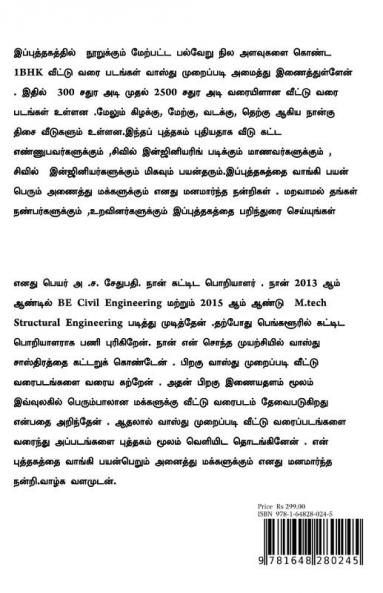 palveru vakaiyaana nila alavukalil 1BHK veetuth thitta varaipadangal vasthu shasthira muraippadi Tamilil.