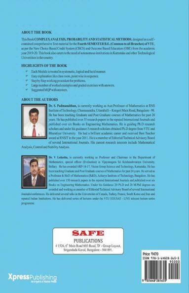 Complex Analysis Probability And Statistical Methods