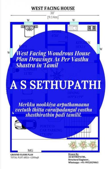 Merkku Nookkiya Arputhamaana Veetuth Thitta Varaipadangal Vasthu Shasthirathin Padi Tamilil. / மேற்கு நோக்கிய அற்புதமான வீட்டுத் திட்ட வரைபடங்கள் வாஸ்து சாஸ்திரத்தின் படி தமிழில்.: West Facing Wo...