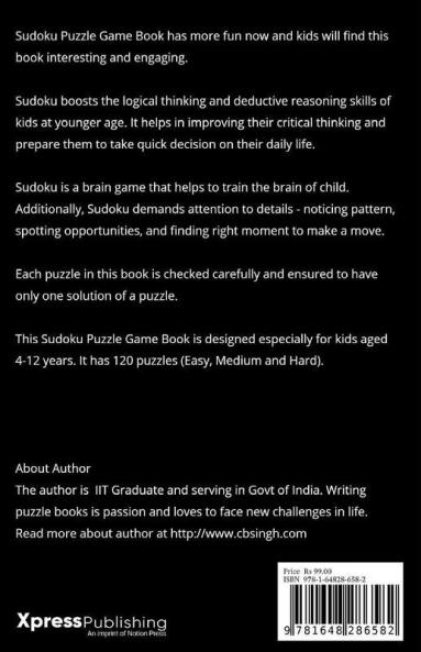 Sudoku For Kids - Champions : 120 Easy To Hard Puzzle Teasers