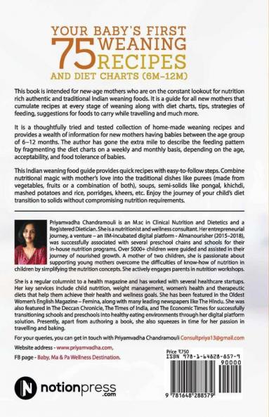 Your Baby'S First 75 Weaning Recipes And Diet Charts (6M-12M) : A Weaning Guide To Nourished Beginning