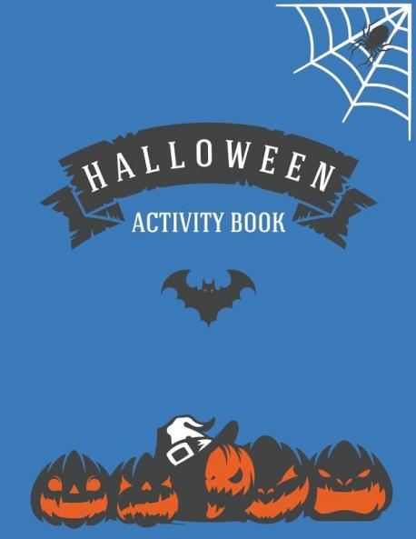 Halloween Activity Book: 8.5 X 11 Notebook College Ruled Line Paper