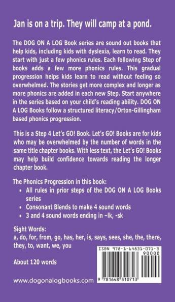 Trip To The Pond: Sound-Out Phonics Books Help Developing Readers including Students with Dyslexia Learn to Read (Step 4 in a Systematic Series of Decodable Books): 20 (Dog on a Log Let's Go! Books)