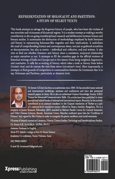 REPRESENTATION OF HOLOCAUST AND PARTITION: A STUDY OF SELECT TEXTS