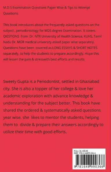 M.D.S Examination Questions Paper Wise And Tips To Attempt Questions	 : Dr. N.T.R University Of Health Sciences Kuhs Tamil Nadu Dr. Mgr Medical University.