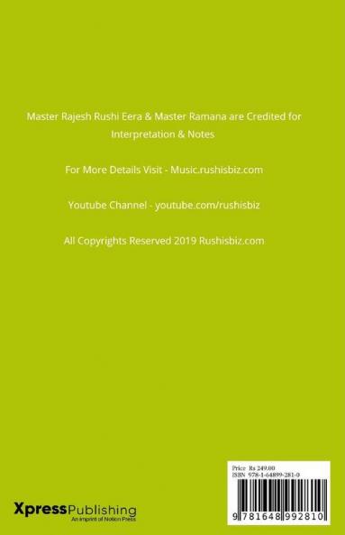 Best 34 Ilaiyaraaja Telugu Songs (Ver 1.0) - Western (ABCD) Format: RUSHISBIZ PIANO NOTES - (Video Links+Notes+Scales+Index) - MEDIUM SIZE (6X9 BOOK)