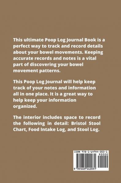 Poop Log: Bowel Movement Health Tracker Daily Record & Track Journal Food Intake Diary Notebook Poo Logbook Bristol Stool Chart Book