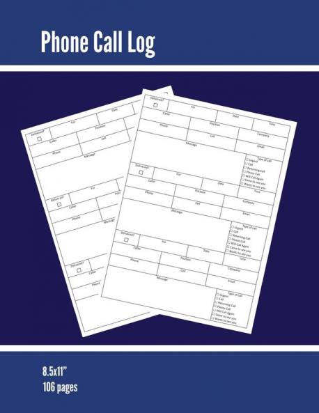 Phone Call Log: Phone Memo Message Book Record 3 Telephone Messages Per Page Calls Tracker Keeping Track Voice Mail Journal Notebook