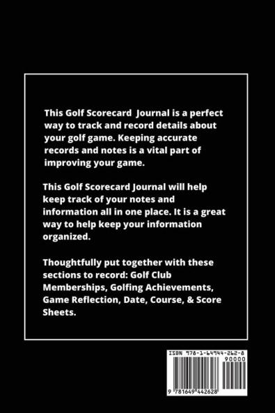 Golf Scorecard Journal