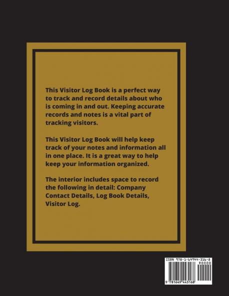 Visitor Log Book: Guest Register Visitors Sign In Name Date Time Business Guests Contact Tracing Vacation Home Journal