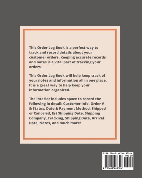 Order Log Book