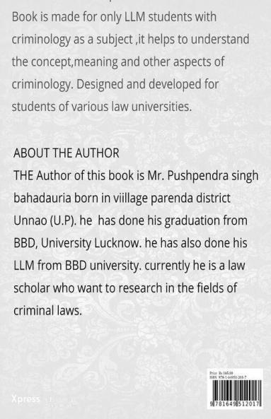 Notes On Criminology: Only For Law Students