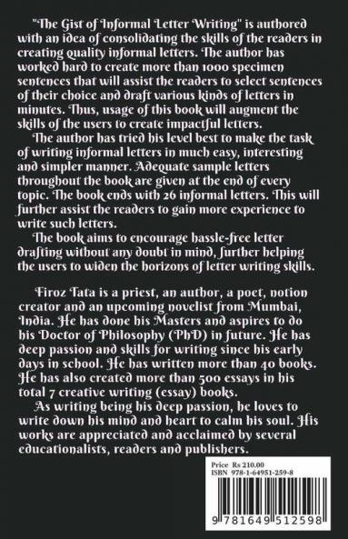 The Gist of Informal Letter Writing : (Part I) Social and Private Letters