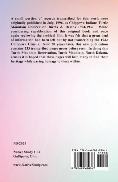 Turtle Mountain Reservation Chippewa Indians 1932 Census