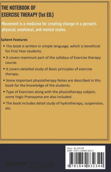 The Notebook Of Exercise Therapy: Principles Of Exercise Therapy