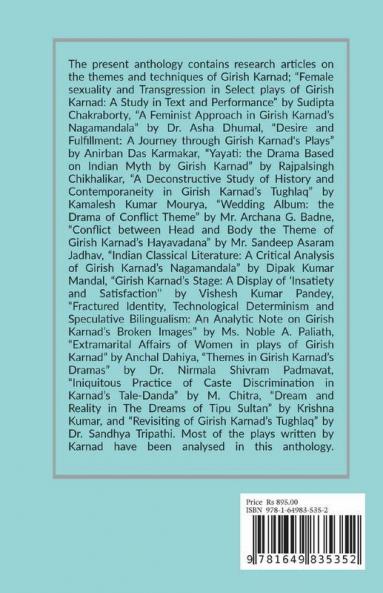 Critical Insights On Girish Karnad'S Plays