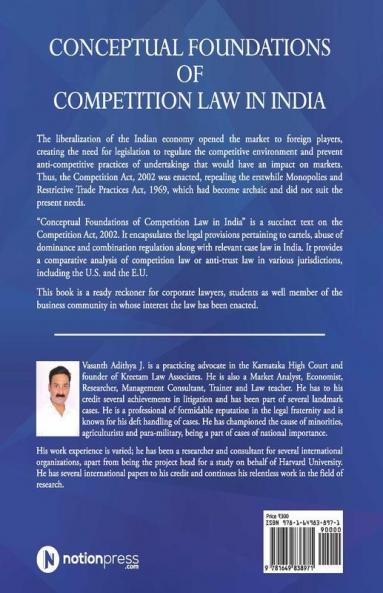 Conceptual Foundation Of Competition Law In India : Law And Interpretation Of The Competition Act 2002. Foreword By Justice N. Santosh Hegde