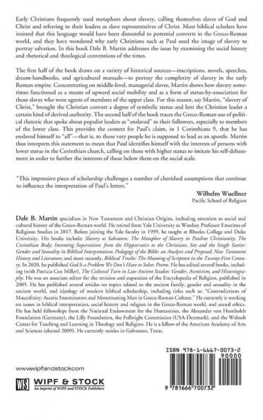 Slavery as Salvation: The Metaphor of Slavery in Pauline Christianity