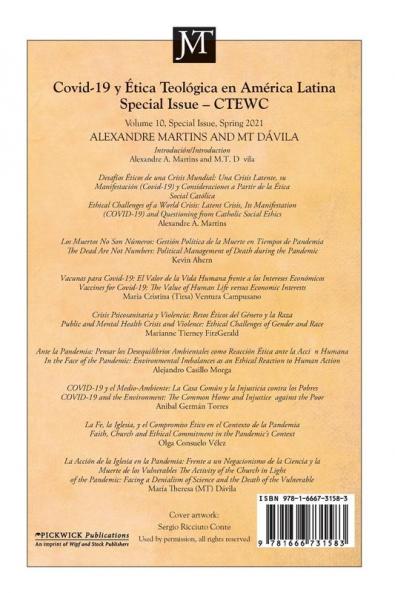 Journal of Moral Theology Volume 10 Special Issue 2: Covid-19 Y Ética Teológica En América Latina