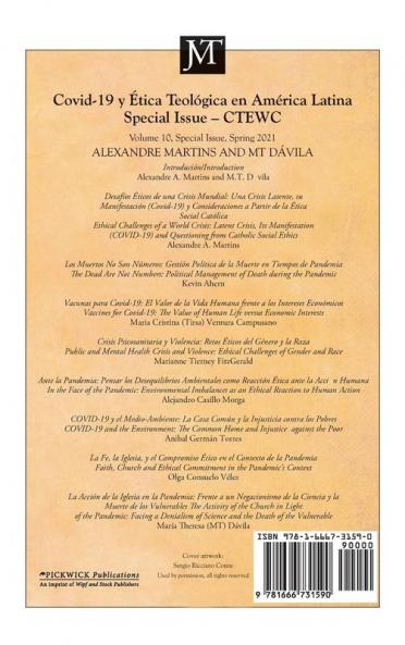 Journal of Moral Theology Volume 10 Special Issue 2: Covid-19 Y Ética Teológica En América Latina