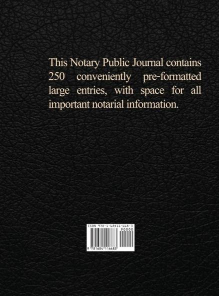 Notary Public Journal Large Entries