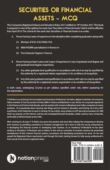 Securities Or Financial Assets - Mcq 2019