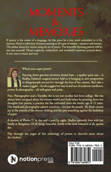 Moments and Memories : An Anthology