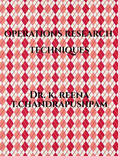 OPERATIONS RESEARCH TECHNIQUES