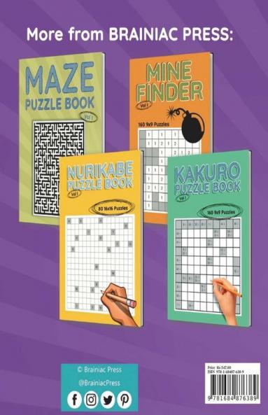 Activity Book for Adults (Vol 1): Mazes Mine Finder Kakuro Nurikabe Sudoku 180 Puzzles to Solve Great for Adults and Seniors Logic Brain Games Stress Relief & Relaxation Keep Your Brai...