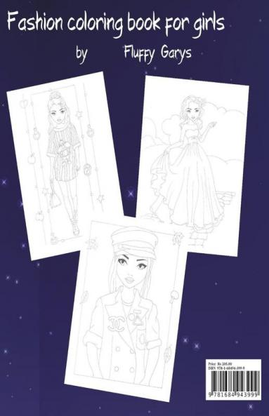 Fashion Coloring Book for Girls : Beautiful Coloring Pages For Girls Teens and Kids With Gorgeous Beauty Fashion Style