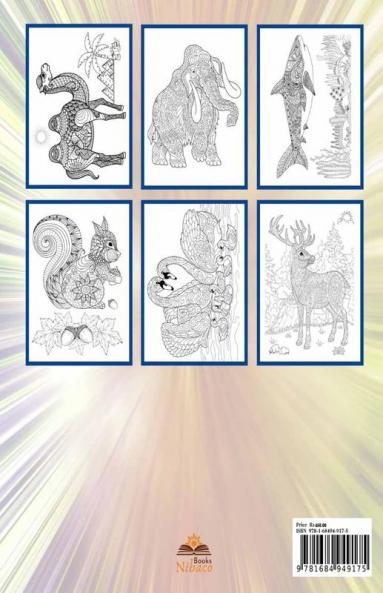 100 Animals Adult Coloring Book : with Stress Relieving Mandala Designs | Amazing Animals with Patterns to Color for Relaxation